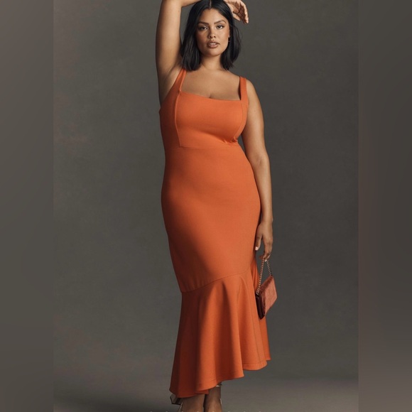 The Ariana Square-Neck Asymmetrical Ruffle-Hem Dress - Picture 7 of 12